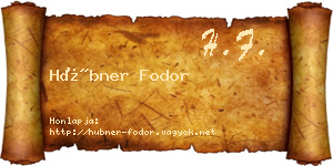 Hübner Fodor névjegykártya